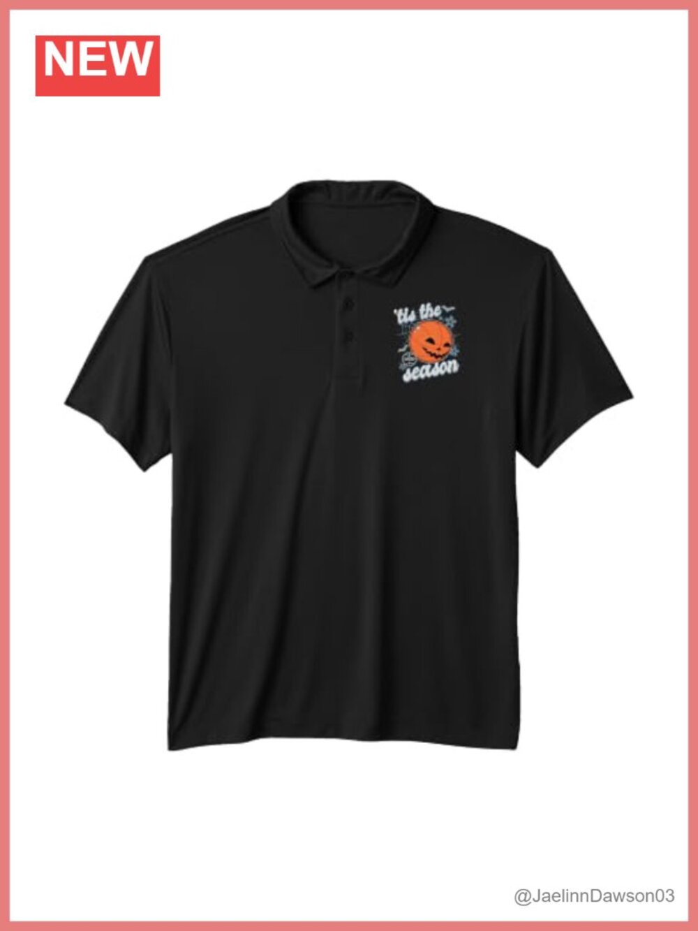 Officially Licensed NBA Spurs Halloween Pumpkin Polo Shirt Polyester
